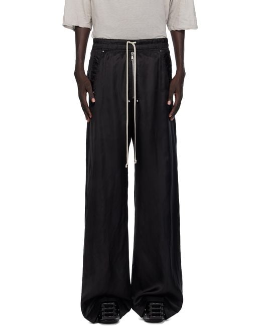 メンズ Rick Owens ブラック Concordians Bela ワイドパンツ Black