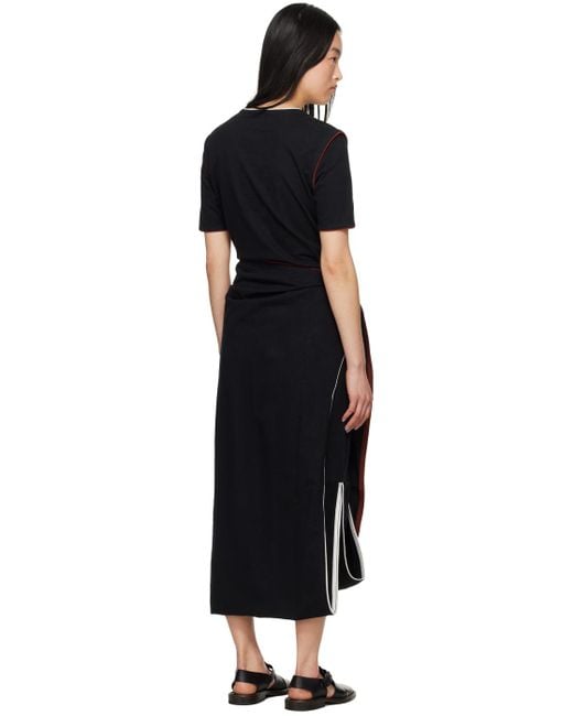 Lemaire Black Wrap Midi Dress