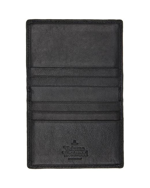 Vivienne Westwood Black Orb Bifold Card Holder for men