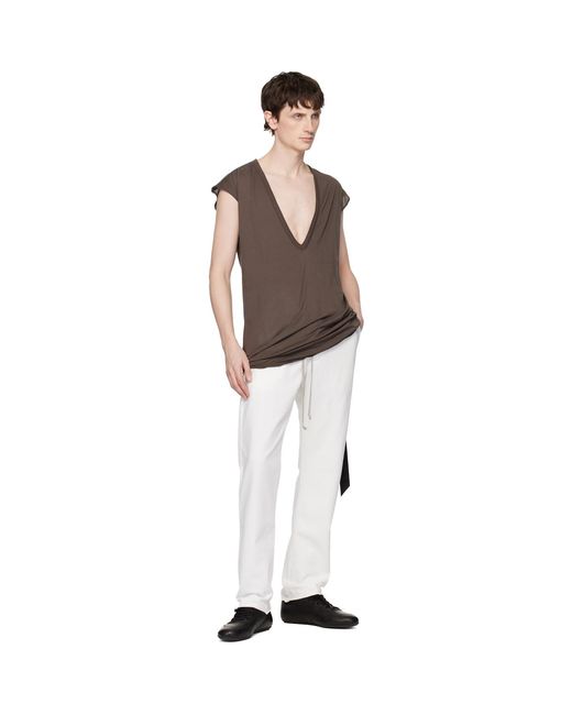 Rick Owens White Off- Temple Berlin Drawstring Sweatpants for men