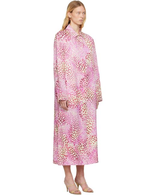 Dries Van Noten ピンク プリント ジャカード マックコート Pink