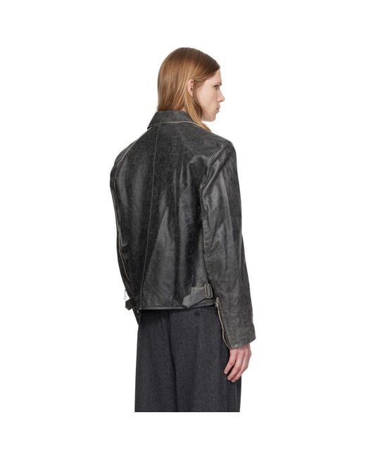 MMIC Black Vapor Leather Jacket for men
