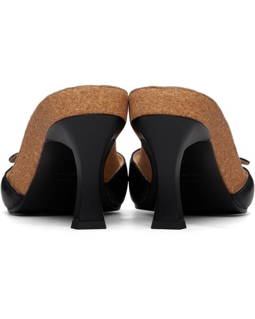 Balenciaga Brown Scholl Edition Calfskin Heeled Sandals