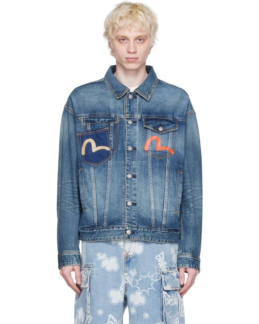 Evisu Blue Multi-pocket Denim Jacket for men