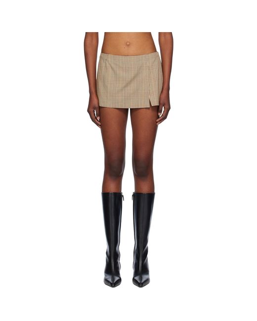 Miaou Black Check Twill Mini Skirt