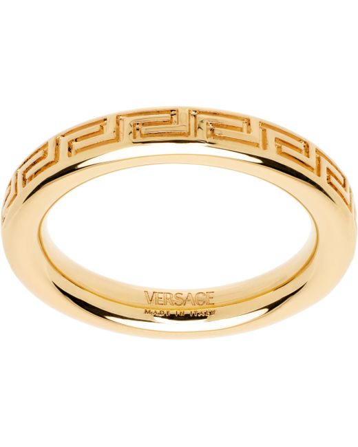 Bague Dorée À Motif Greca Versace en coloris Metallic