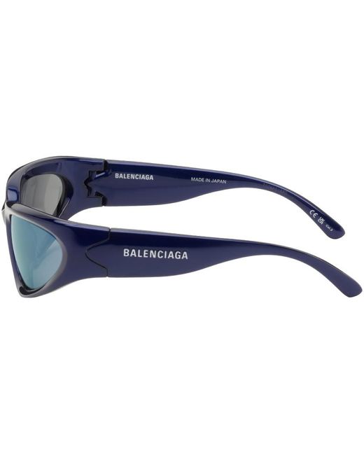 Balenciaga Blue Swift Oval Sunglasses for men