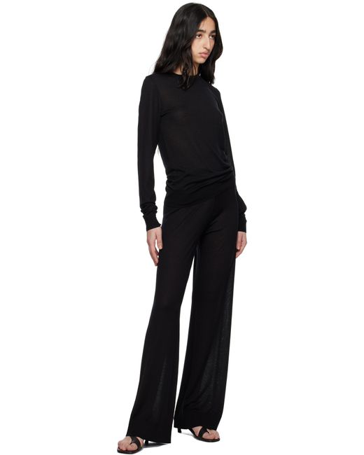 Pull Noir En Tricot À Col Ras Du Cou Totême  en coloris Black