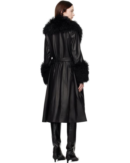 Saks Potts Black Foxy Shearling Coat