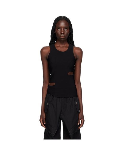 Dion Lee Black Slit Tank Top