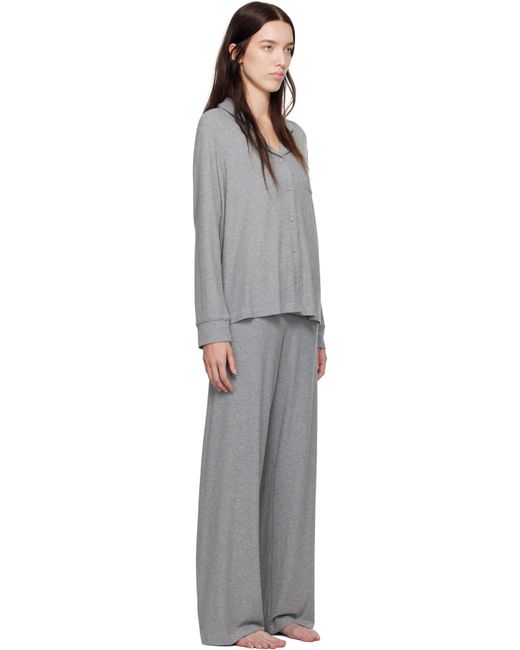 Skims Black Soft Lounge Pyjama Set