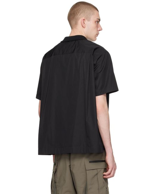 Chemise noire à demi-glissière Sacai pour homme en coloris Black