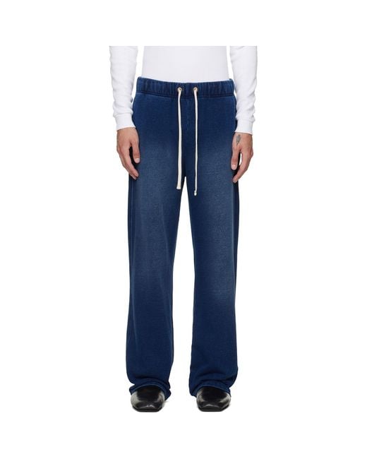 Les Tien Blue Heavyweight Classic Sweatpants for men