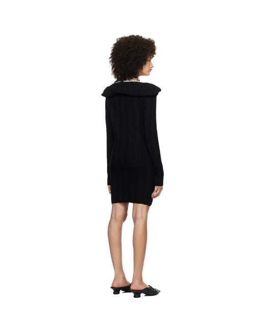 Y. Project Black Ruffle Necklace Minidress