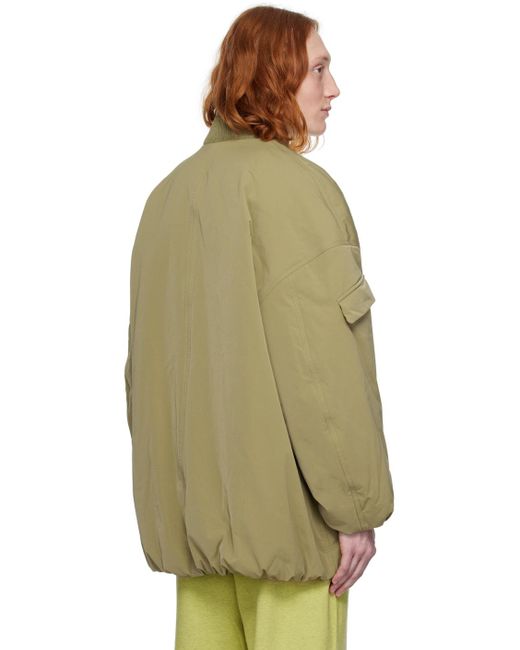 Ganni Green Khaki Oversized Bomber Jacket for men