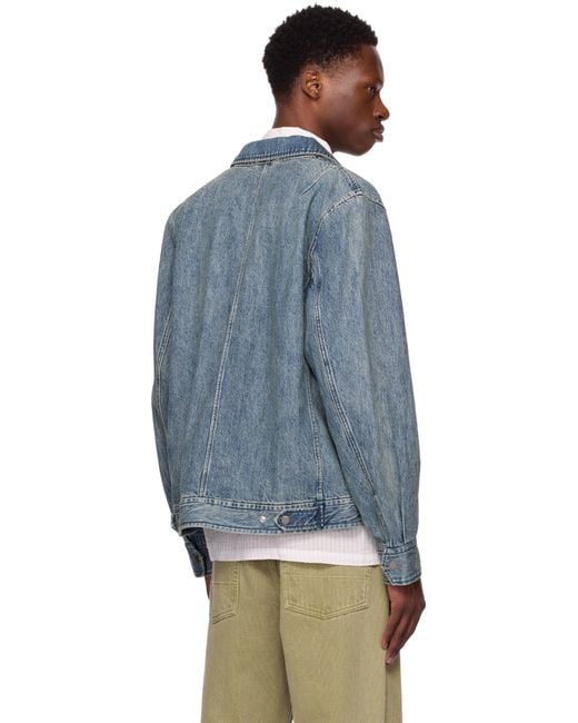 Rag & Bone Blue Simon Garage Denim Jacket for men