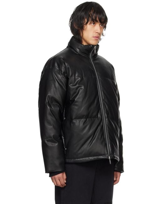 Blouson Matelasse Noir En Cuir Synthetique Rembourre En Duvet Izzue pour homme en coloris Noir Lyst