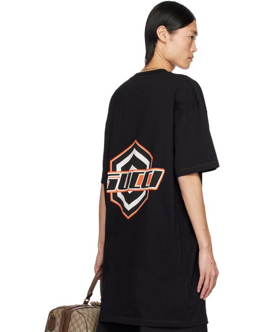 T-shirt en coton imprime Gucci pour homme en coloris Black