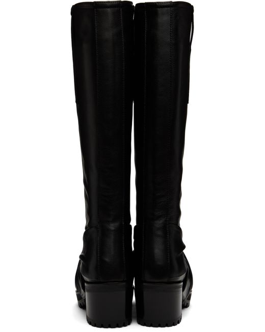 Kiko Kostadinov Black Knotted Riding Boots