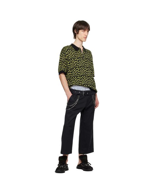 Bluemarble Green Jacquard Polo for men