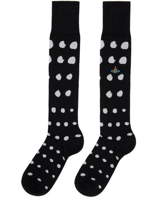 Vivienne Westwood Black Dots High Socks for men