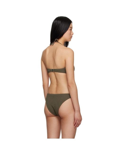 Nanushka Black Khaki Merve Bikini Bottoms