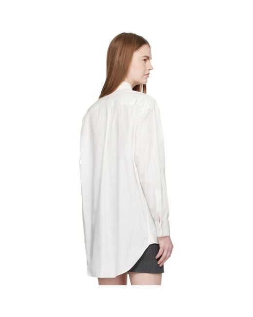 MM6 by Maison Margiela White Off- Cotton Poplin Shirt