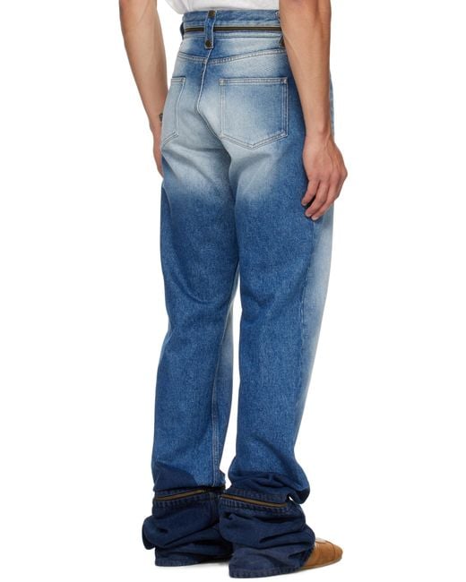 Egonlab Blue Fitted Jeans for men