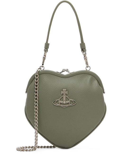 Vivienne Westwood Green Belle Heart Frame Bag for men