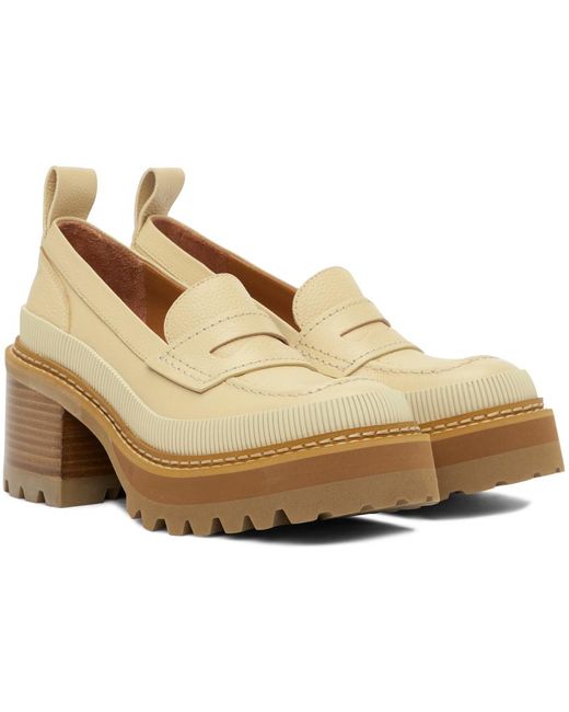 See By Chloé Black Ssense Exclusive Beige Mahalia Loafers