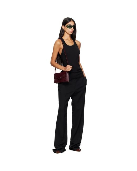 Tom Ford Red Burgundy Soft Printed Croc Mini Bag