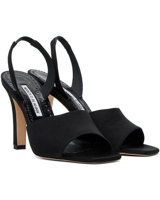 Manolo Blahnik Black Clotilde Heeled Sandals