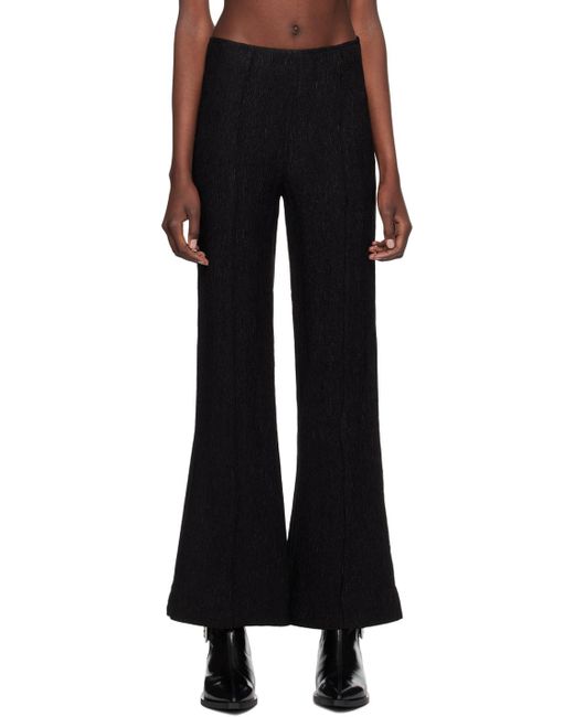 Ganni Black Stretch Flared Trousers