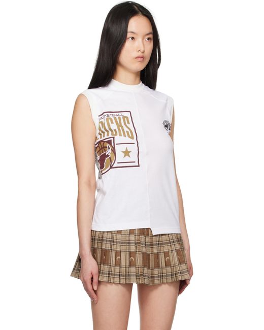 MARINE SERRE ホワイト Regenerated Graphic T-Shirts タンクトップ White