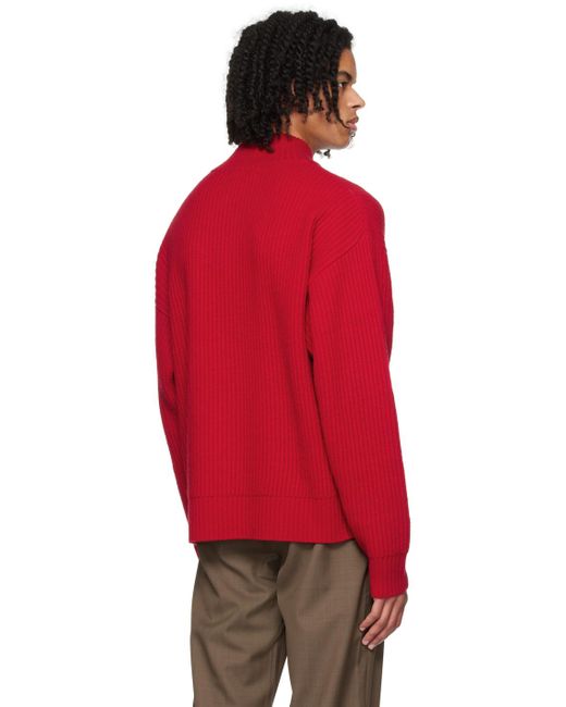 Pull rouge à demi-glissière Wynn Hamlyn pour homme en coloris Red