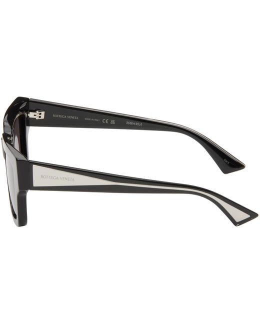 Bottega Veneta Black Tri-fold Square Sunglasses