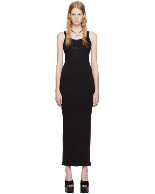 Blumarine Black Crystal-cut Maxi Dress