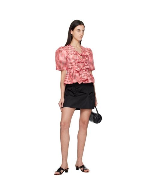 Ganni Black Nylon Miniskirt
