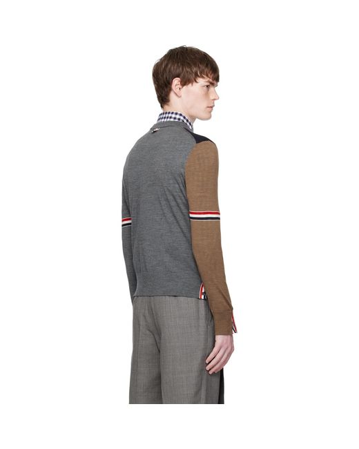 Thom Browne Black Fun Mix Jersey Relaxed Fit Merino Sweater for men