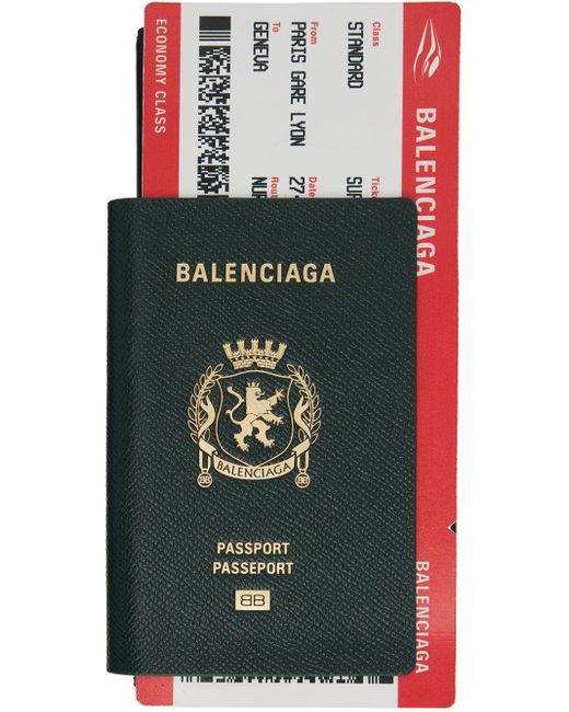 メンズ Balenciaga ーン Passport 1 Ticket 長財布 Black