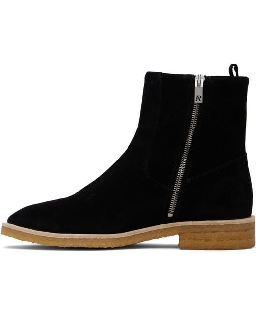 Represent Black Crepe Chelsea Boots for men
