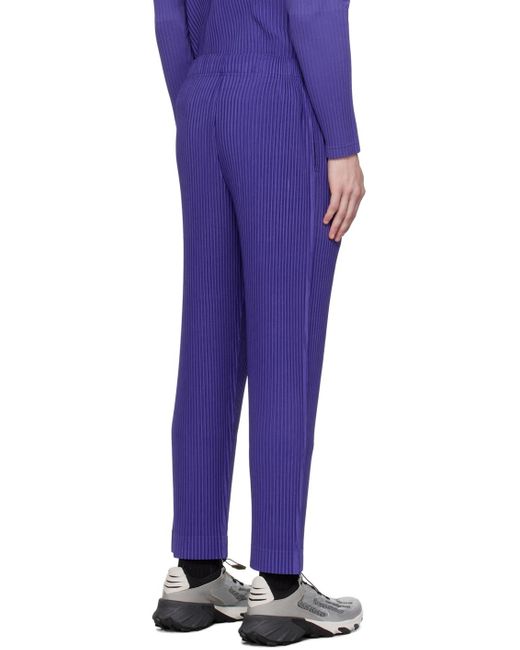 Homme Plissé Issey Miyake Blue Homme Plissé Issey Miyake Purple Monthly Color September Trousers for men