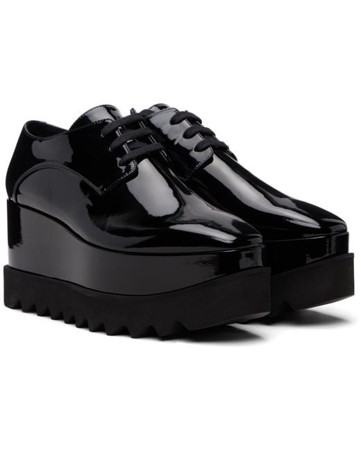 Stella McCartney Black Limited Edition Elyse Monochrome Platform Derbys