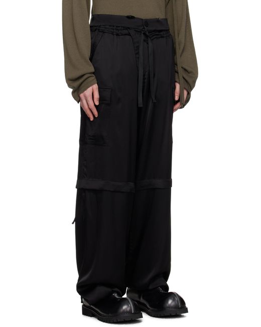 OTTOLINGER Black Baggy Cargo Pants for men