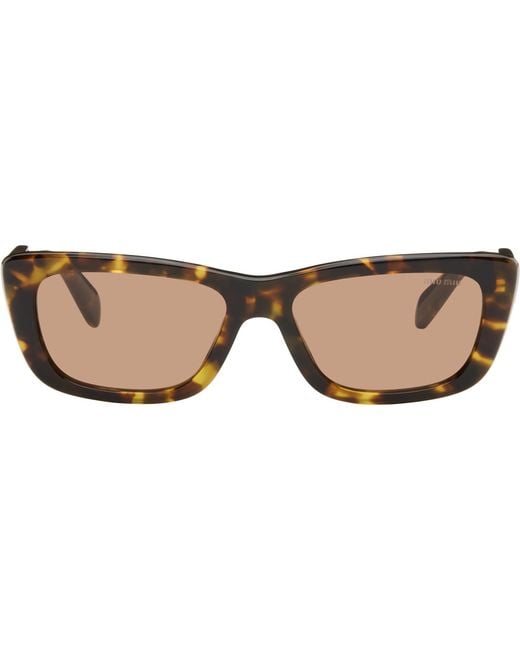Miu Miu Brown Cat-Eye Sunglasses