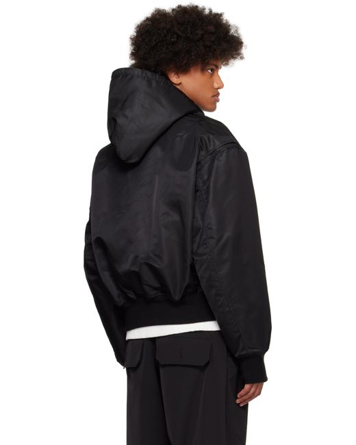 メンズ Entire studios ブラック Broad フード ボンバージャケット