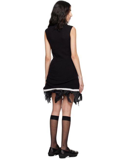 Kiko Kostadinov ブラック Vecto Knit Tunic ミニワンピース Black