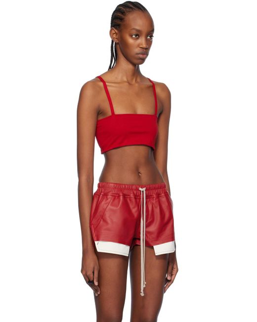 Rick Owens Red Bandeau Tank Top