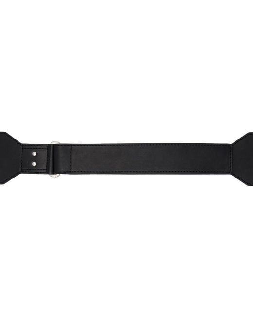 Rick Owens Black Waxed Leather Cargo Belt