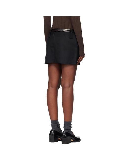 TONYWACK Black Distressed Wool Skort